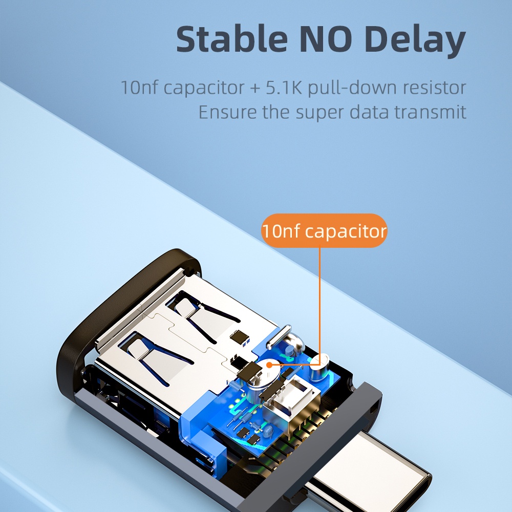 Đầu chuyển đổi dữ liệu OTG ESSAGER USB 3.0 Micro USB sang Type C cho điện thoại/ máy tính bảng