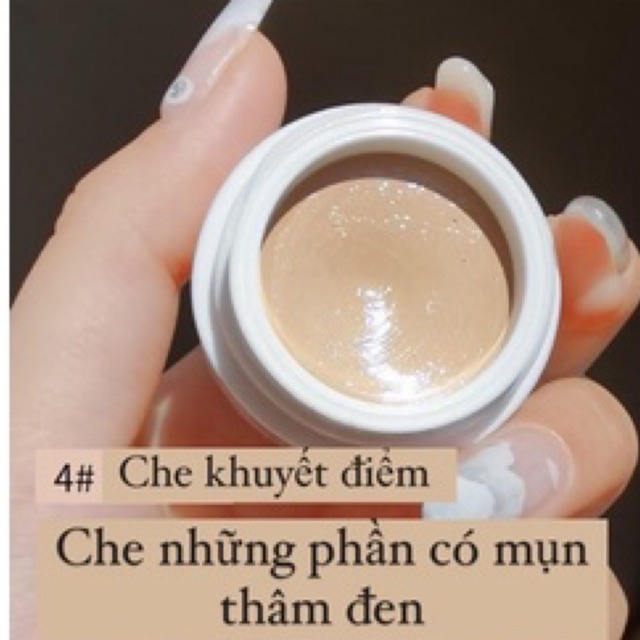 Hũ kem che khuyết điểm đủ tone màu  Sáng -trắng nhất  Trung bình- màu da vàng  Tối lạnh- màu da tái