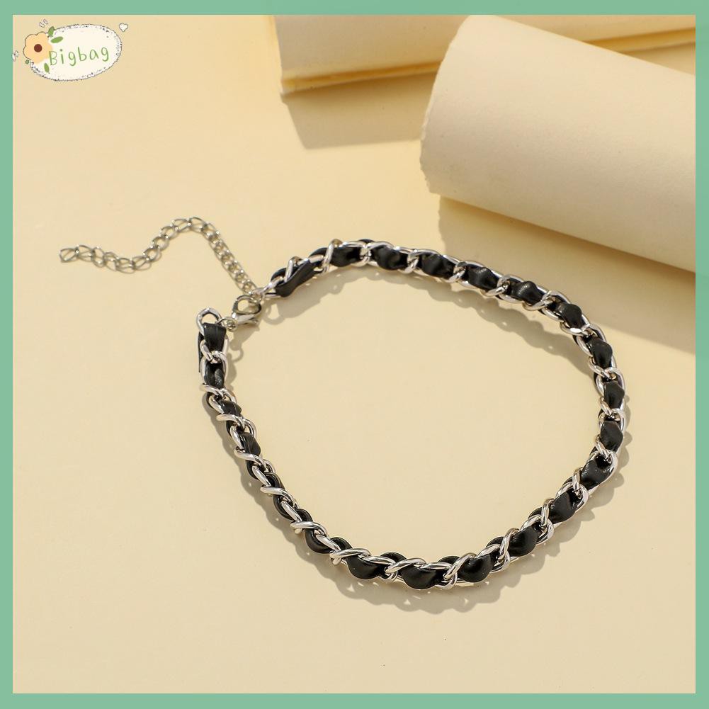 Vòng Cổ Choker Mini Làm Từ Da Pu Phong Cách Hiphop