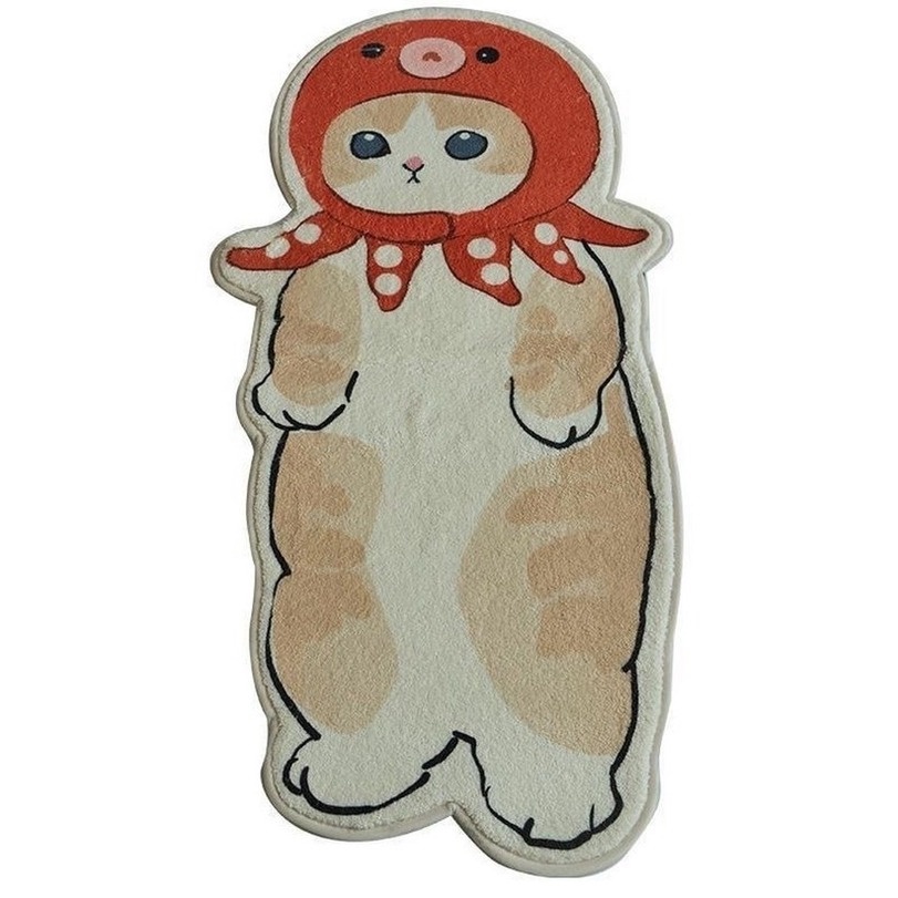 Thảm Lông Dày Dặn Hình Mèo Hoạt Hình Dễ Thương Trang Trí Phòng Ngủ Cho Bé