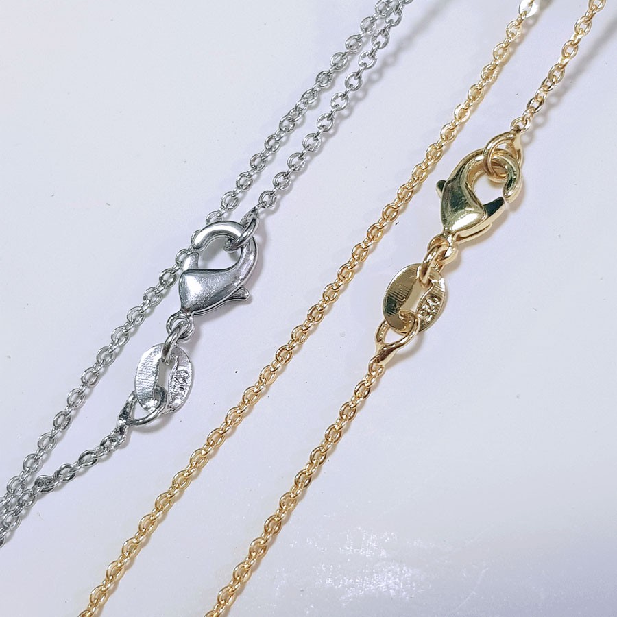 [D12C] Phụ kiện trang sức (DIY) - Dây chuyền mặt khay trống đính hạt nạm đá lấp lánh