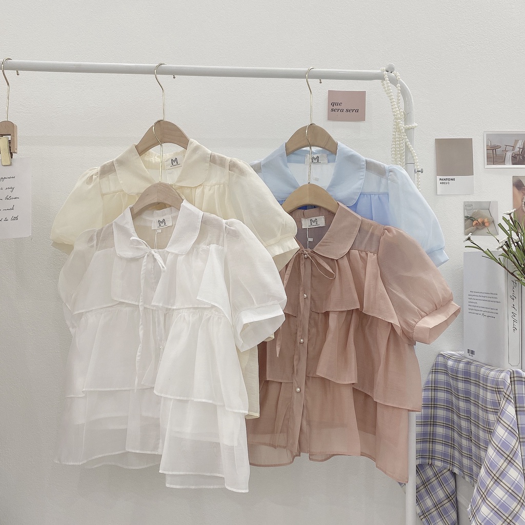 Áo Sơ Mi Bèo Tầng 01 Chất Tơ Mịn Dorastyle