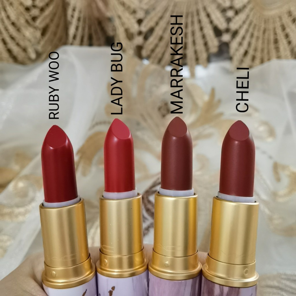 (Hàng Mới Về) Son Môi Mac 3g Vỏ Màu Vàng Hồng Thiết Kế Vỏ Họa Tiết Cẩm Thạch | BigBuy360 - bigbuy360.vn