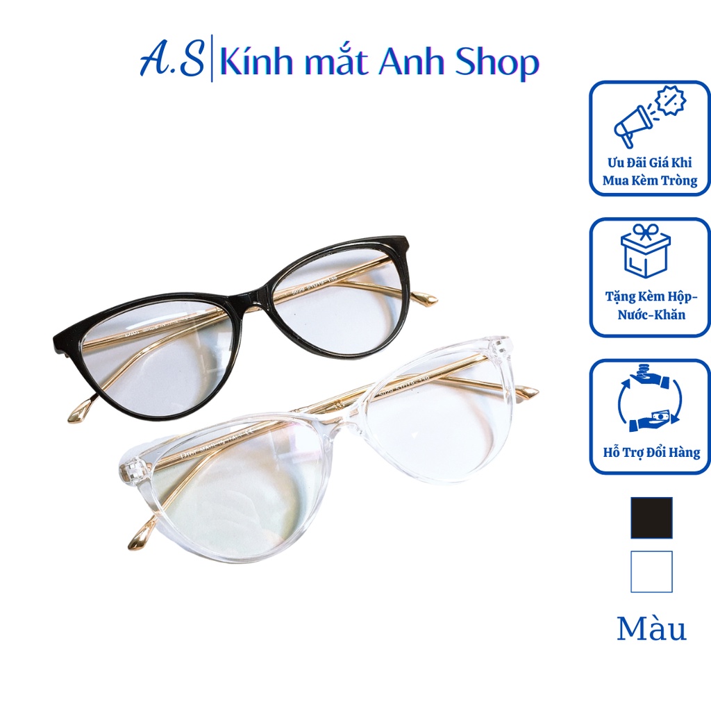Kính mắt mèo nữ giới  chất liệu nhựa dẻo kết hợp càng kính kim loại phong cách trẻ trung 5029