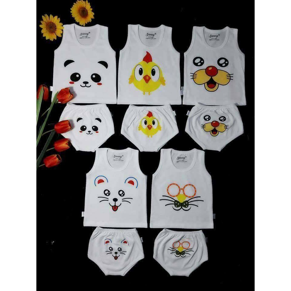 Set 5 Bộ Chip Hình thú ngẫu nhiên cho bé cực cute - Hàng Cotton 100% siêu bền