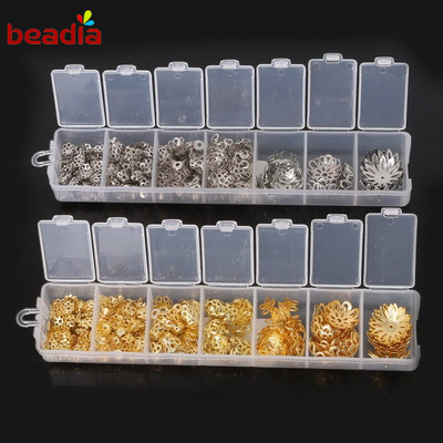 Hạt nút chặn Beadia hình bông hoa bằng kim loại dùng cho làm trang sức DIY