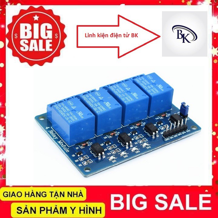 Module Relay 5v 4 kênh Với Opto Cách Ly - Linhkiendientubk