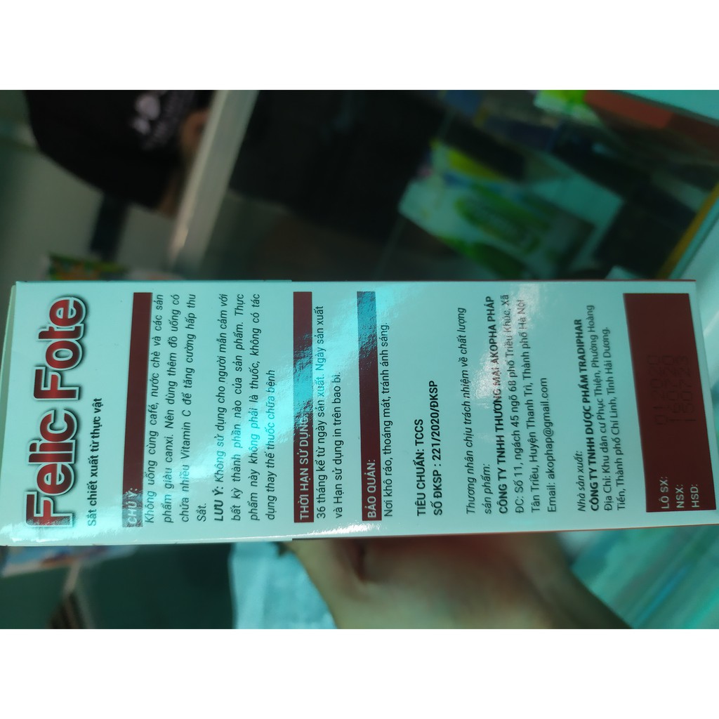 Felic fote bổ sung sắt và acid folic, giảm thiếu máu do thiếu sắt, hỗ trợ quá trình tạo máu, quá trình tạo hồng cầu
