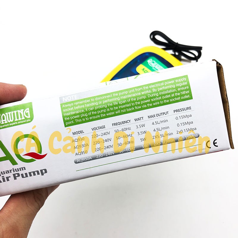 Máy sục sủi khí oxy 2 vòi 5W AQ AQ950A cho hồ cá AQ 950 A