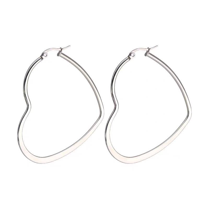 Heart Empty Earrings khuyên tai titan trái tim không gỉ không đen không dị ứng unisex