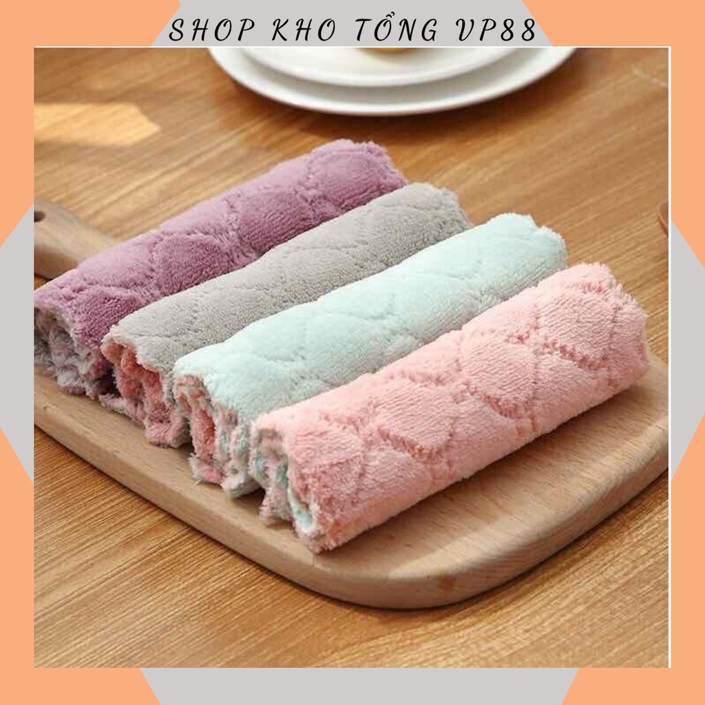 Khăn Bông Lau Bếp, Lau Tay, Lau Chén Bát - Khăn Vệ Sinh Đa Năng 2 Mặt Siêu Thấm Hút 2057( TO ) SHOP KHO TỔNG