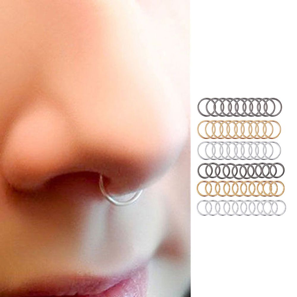 HUGGIES Bộ 60 Khuyên Tai / Mũi / Môi Bằng Hợp Kim Thời Trang Cho Nam Và Nữ