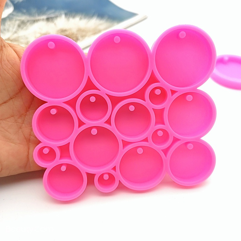 Khuôn Silicone Hình Tròn Làm Bông Tai Epoxy DIY