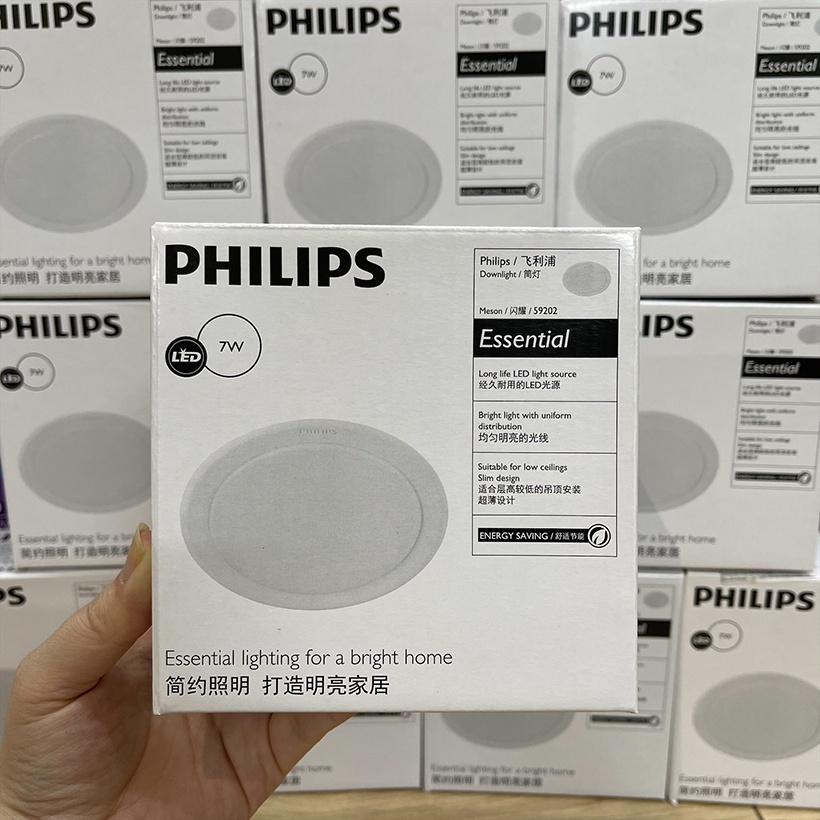 COMBO Mua 4 tặng 1 Đèn LED âm trần Philips Downlight Meson 59202 7W 6500K - Ánh sáng trắng