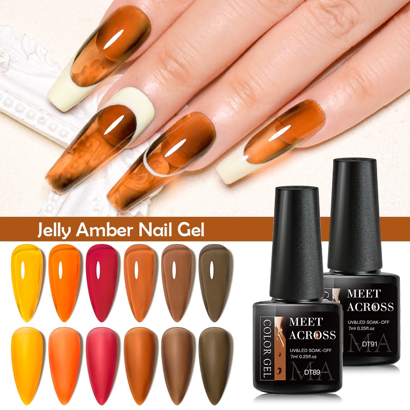 Sơn Móng Tay Gel MTSSII MEET ACROSS Hổ Phách Thạch Trong Suốt UV 7ml