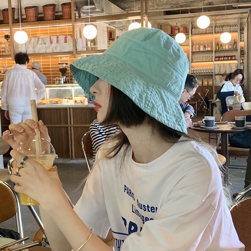 Nón Bucket Chất Liệu Cotton Màu Sắc Kẹo Ngọt Thời Trang Mùa Hè Dành Cho Nữ