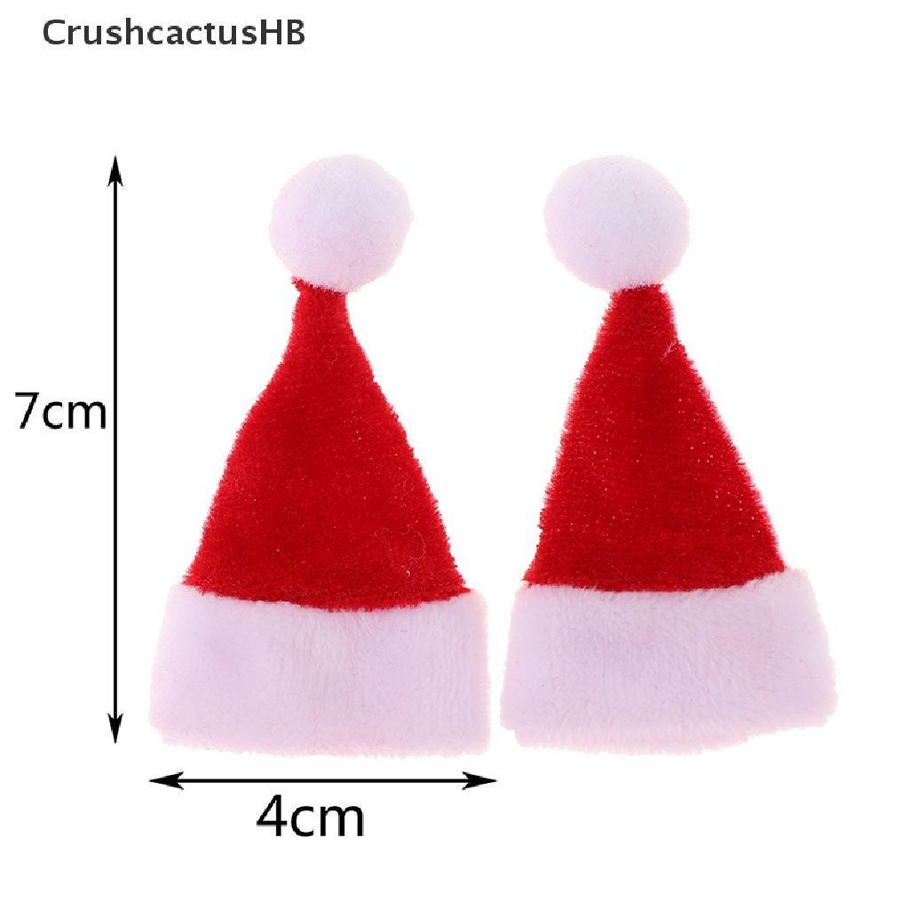 [CrushcactusHB] Set 2 Nón Ông Già Noel Mini Trang Trí Nhà Búp Bê Giáng Sinh Bán Chạy