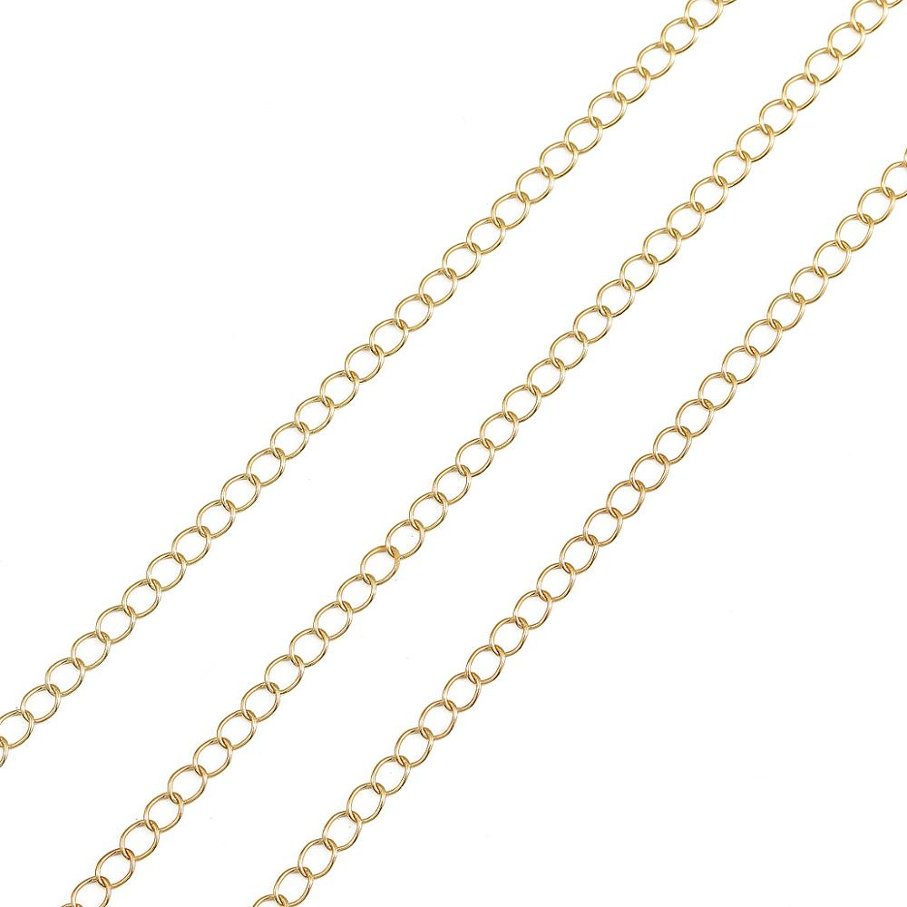 Chuỗi dây xích BEADIA mạ vàng 18K mở rộng dành cho làm đồ trang sức dây chuyền