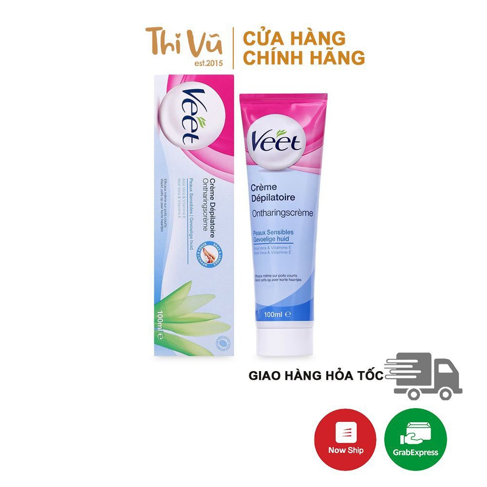 Kem tẩy lông Veet 100ml Pháp, kem tẩy lông cho da nhạy cảm - Thi Vũ