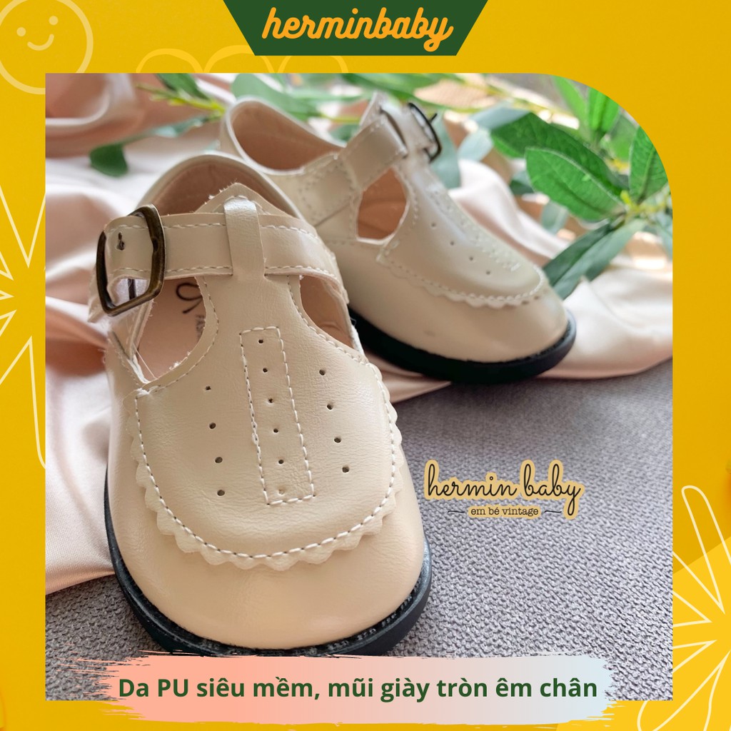 Giày bé gái phong cách Hàn Quốc - giày búp bê vintage cho bé da cực mềm và êm chân (size 21-30)