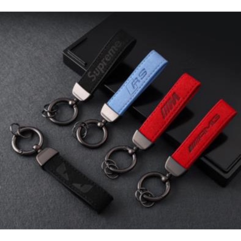 Móc Chìa Khóa Da In Chữ Supreme Phong Cách Thể Thao Thời Trang Cho Nam