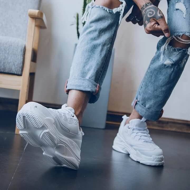 Giày siêu cháy Nam Phiên bản Hàn Quốc của xu hướng tăng giày thể thao Giày trắng Giày bé trai, Người già, Giày hoang dã