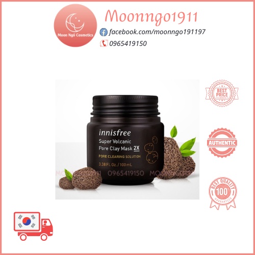 MẶT NẠ TRO NÚI LỬA SIÊU CẤP INNIS SUPER VOLCANIC PORE CLAY MASK 2X