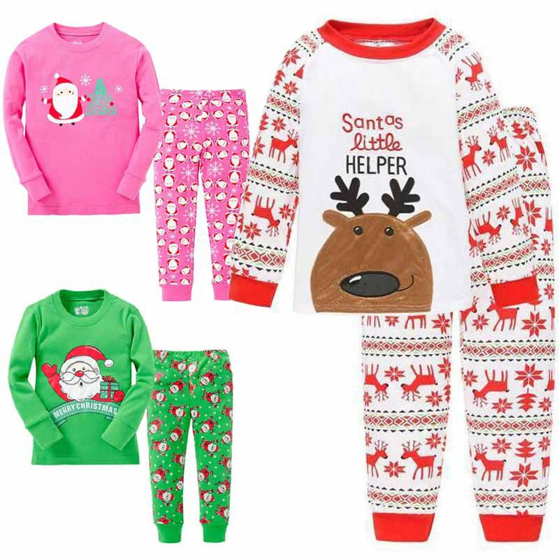 Bộ Đồ Ngủ Pijama Giáng Sinh Mềm Mại 90-130cm Cho Bé