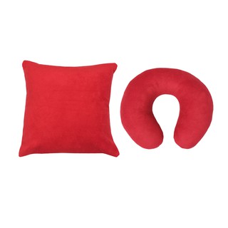 Bộ 2 gối tựa lưng + gối kê cổ berry UV04 (Đỏ)