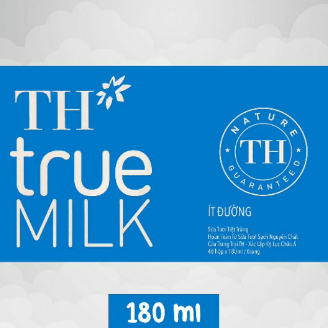 thùng sữa tươi ,ít đường Th true milk 180ml×48 hộp