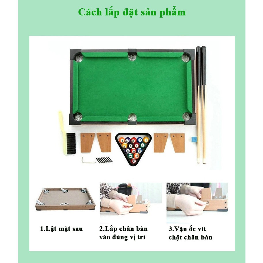 ⚡Đồ chơi bàn Bi-A kiểu dáng chân cao bằng gỗ Table Pool TP-70 ⚡ kích thước 70x40x60cm ⚡ phù hợp cho trẻ nhỏ và người lớn