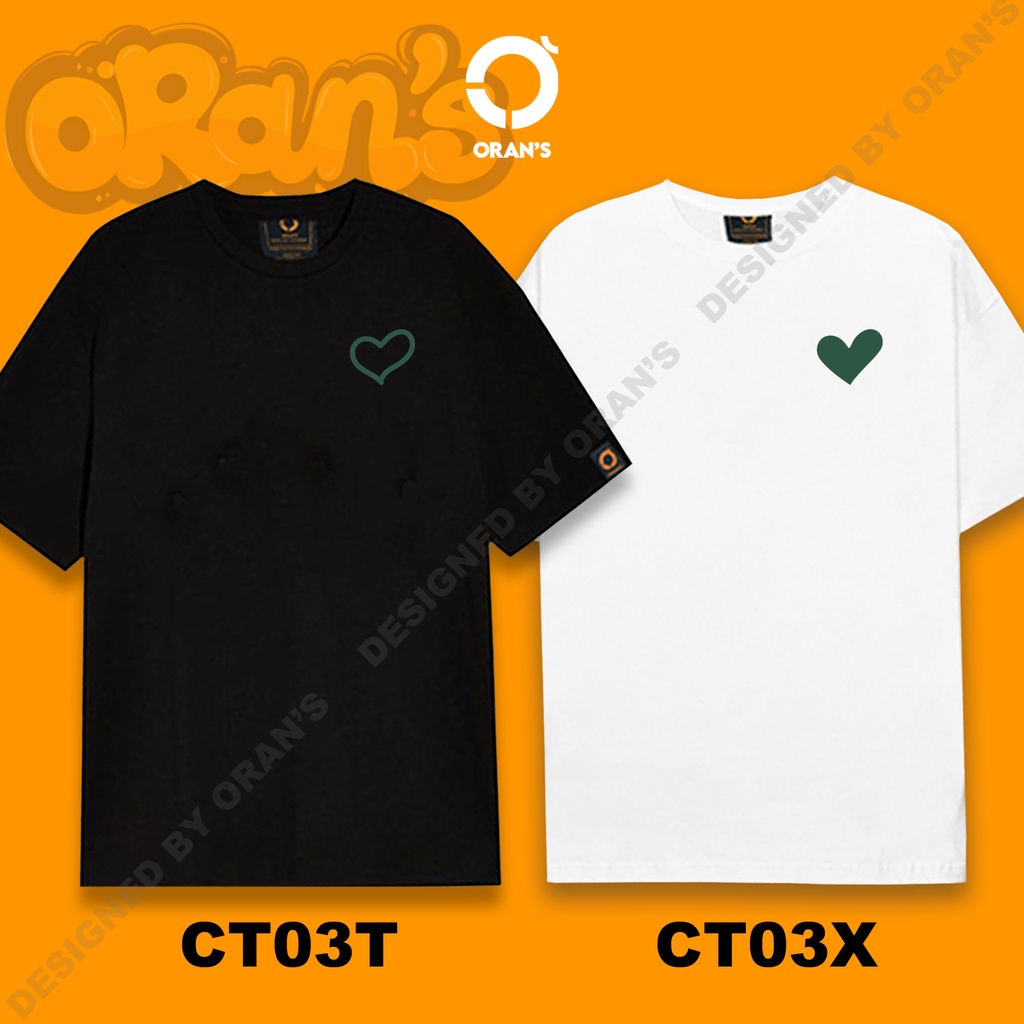Áo đôi hình trái tim 03 unisex phông tay lỡ cho nam nữ Oversize chất COTTON, FULLBOX ORANS - ORAN'S TEE BASIC