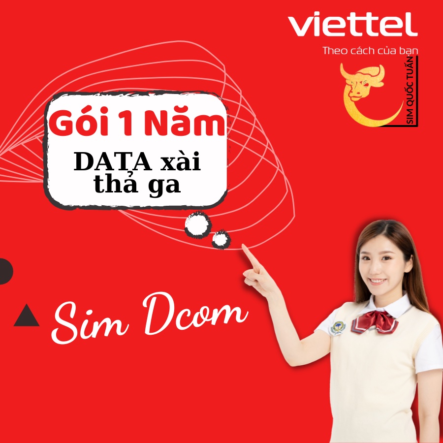 [Dùng 4G 1 năm miễn phí ]Sim 4G 1 năm Viettel / Vinaphone D500, 12Umax50n,Trọn Gói 1 Năm Không Nạp Tiền
