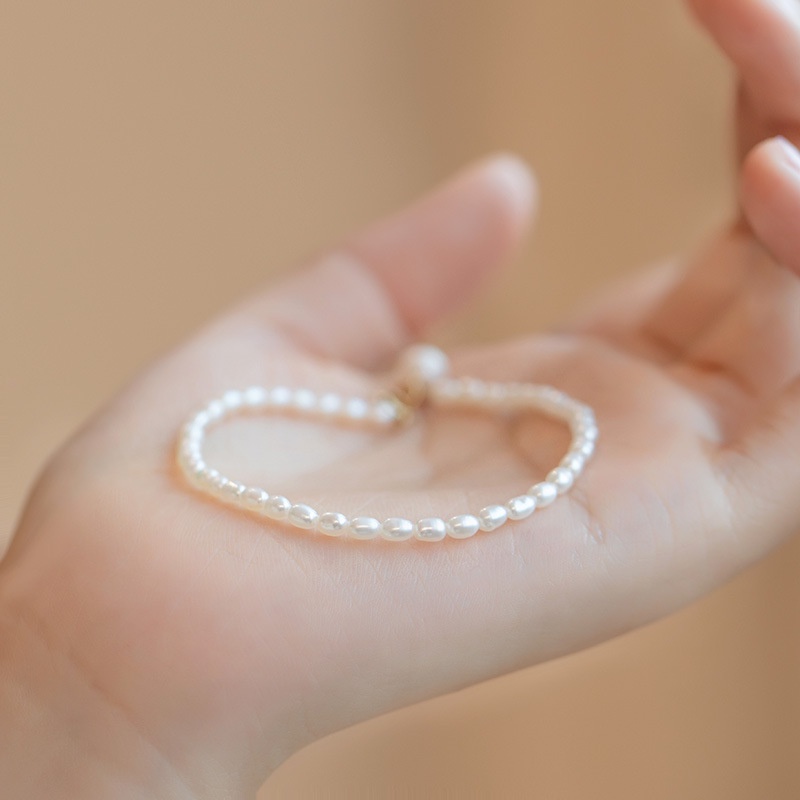 [Hàng Mới Về] Vòng Đeo Tay Hạt Nước Ngọt Thiết Kế Kiểu Dáng Tuyệt Đẹp Đính Hạt Ngọc Trai Nhỏ Cho Nữ