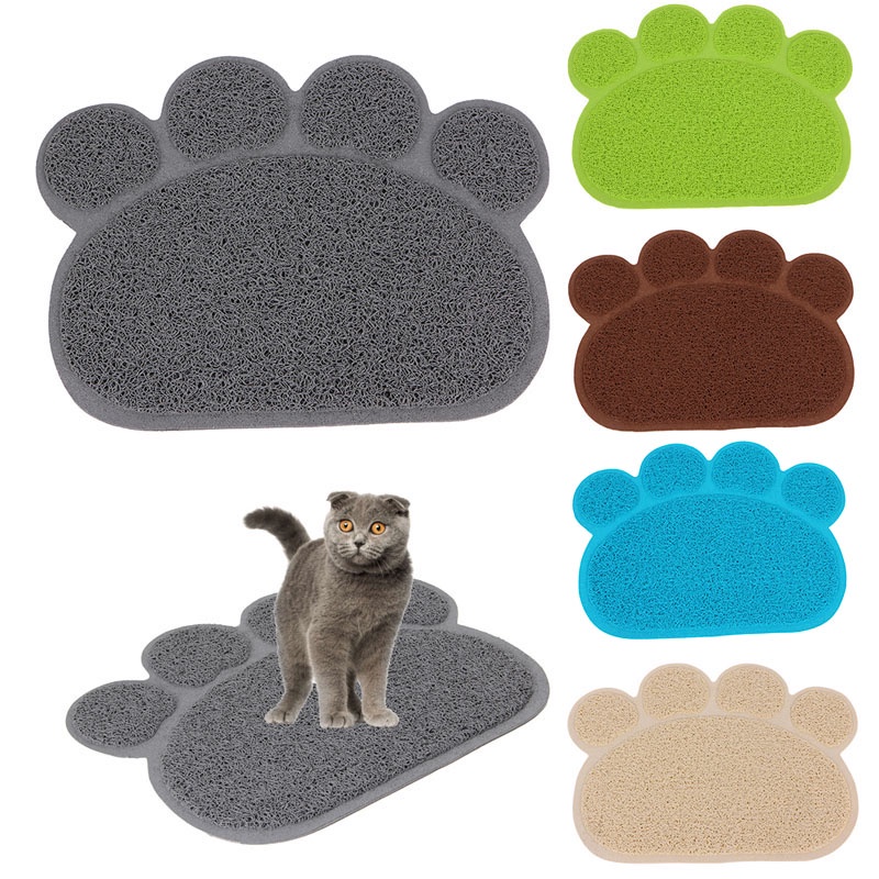 Tấm Lót Bàn Ăn Bằng PVC Hình Dấu Chân Chó Mèo May Mắn Cho Thú Cưng