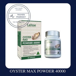 Tinh hàu nhân sâm Úc Lalisse OYSTER MAX POWDER 40000 Hộp 30v - tăng cường sinh lý, hỗ trợ làm chậm quá trình mãn dục.