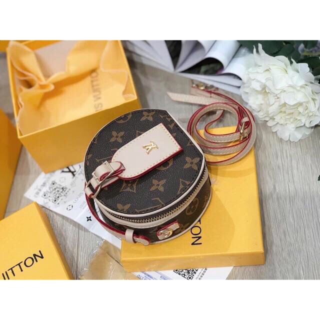 Túi hoa nâu mini đeo chéo