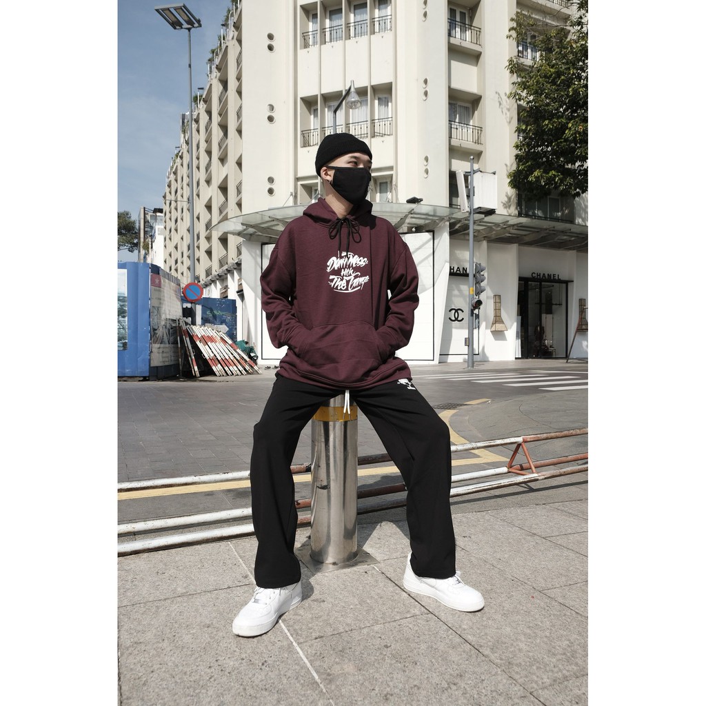 Áo Hoodie Chữ - Đỏ Đô - Street Gang