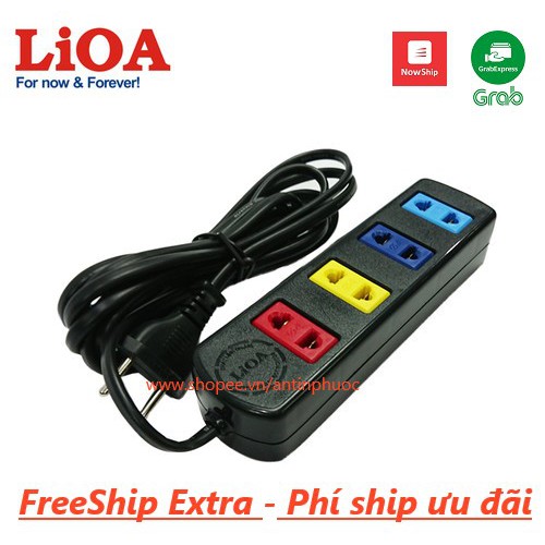 Ổ cắm điện LiOA 4 ổ cắm , dây dài 3 mét &amp; 5 mét - Ổ cắm điện nối dài LIOA 4TC max 1000W