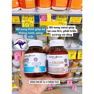 Bộ đôi tuyệt đỉnh canxi và dha healthy care cho bé từ 4 tháng