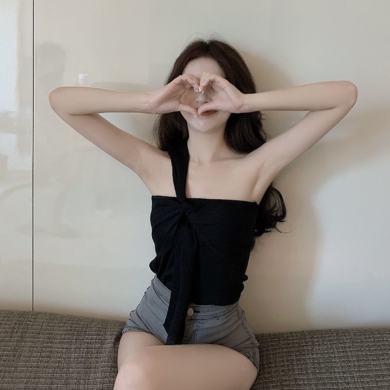 Áo Ống Ngắn Không Tay Phong Cách Pháp Cho Nữ