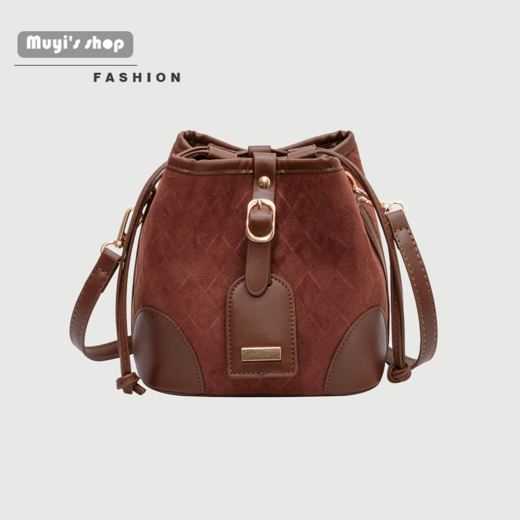 Túi Xách Bucket Thiết Kế Độc Đáo Phong Cách Retro Dễ Phối Đồ