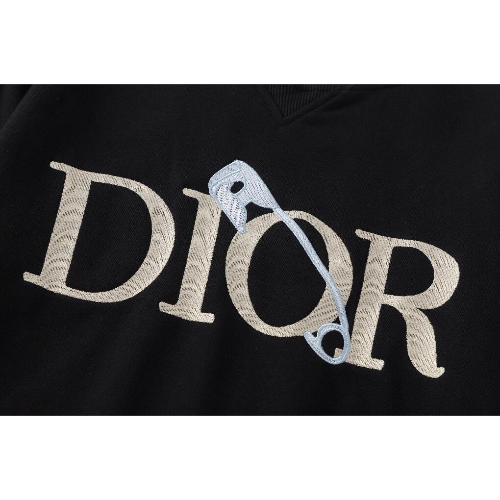 Dior Áo Sweater Cotton Cổ Tròn Thêu Họa Tiết Thời Trang Cho Nam Nữ