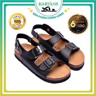 💥💥sandal 2 khóa da pu màu đen đế trấu