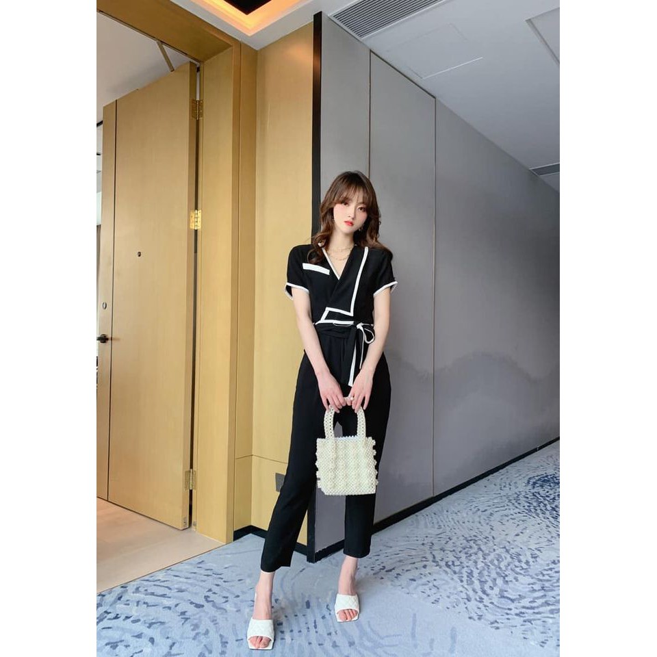 J3846 - Jumpsuit áo liền quần nữ hè ngắn tay hàng nhập