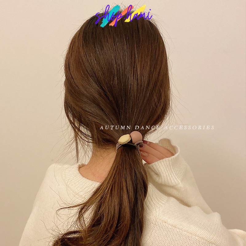 Chun Buộc Tóc Nữ Hoa Nhí Xinh Với Nhiều Màu Sắc Đẹp : Tím, Vàng, Xanh, Cam, Be Shop Hami CBT02