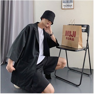 [3 Món] Set Blazer Quân Short ,Áo Phông Tay Lỡ, Form Rộng, Bộ Quần Áo Nam Mùa Hè Thu, Thời Trang Hàn Quốc HERO- SET01