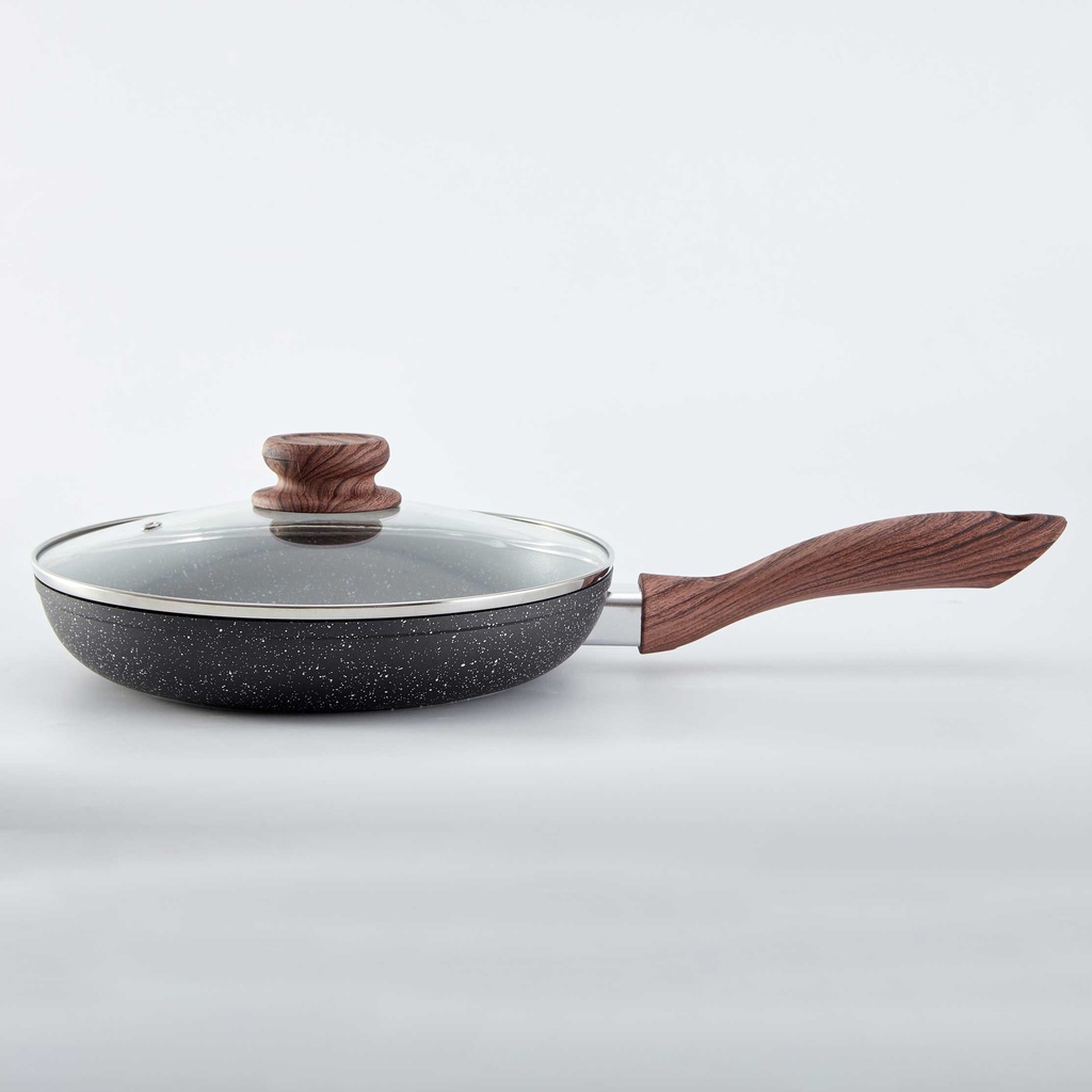 Nồi đáy từ chống dính vân đá cao cấp - tay cầm dài, CÓ NẮP ĐẬY, đường kính 16cm-18cm, bắt từ siêu nhanh