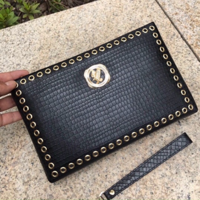 Clutch ví cầm tay nam nữ cao cấp hàng hiệu da bò dập vân cá sấu size 28x18x3 cm CANAVARO SHOP RICCI350