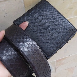 Combo Nịt + Ví Da Trăn Màu Nâu